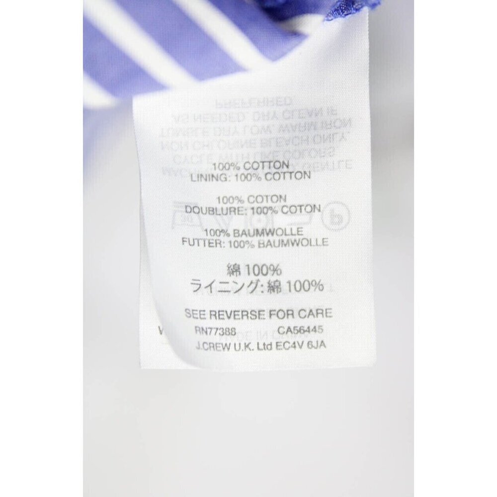NWT J.Crew Tiered Maxi in Lagoon White Stripes Tie Waist Cotton Sun Dress 0 - Picture 7 of 7